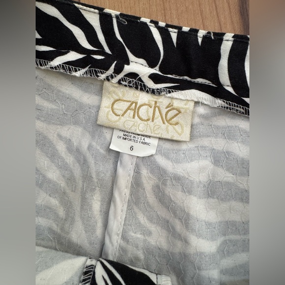 Cache Zebra Print Straight Leg Sequined Pants sz 6 - Picture 3 of 9